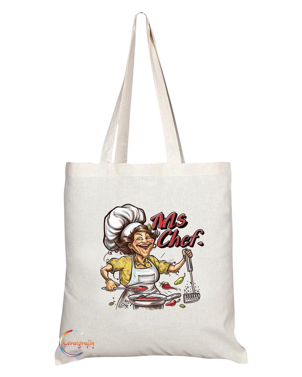 TB1991 Ms Chef Tote Bag - Ideal for Female Chefs, Culinary Artists, and Food Lovers - Tote Bag with Stylish Design