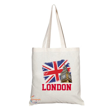 TB1519 London British Flag Novelty Present Gift Printed Tourist Tote Shoulder Souvenir Gift Bag