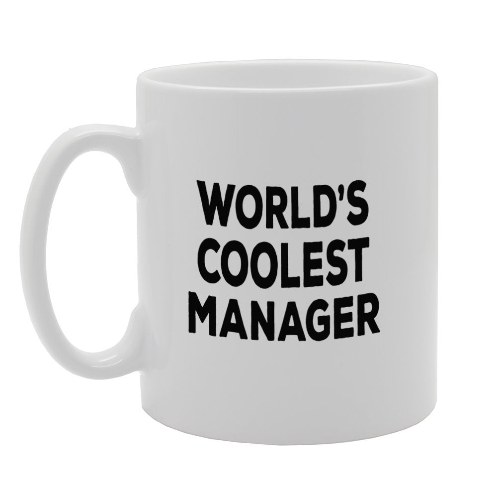 World'S Coolest Manager   Printed Tea Coffee Ceramic  Mg1374 - Funny Printed Coffee Mug - Great Gift Idea