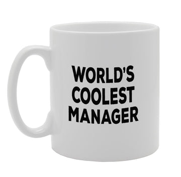 World'S Coolest Manager   Printed Tea Coffee Ceramic  Mg1374 - Funny Printed Coffee Mug - Great Gift Idea