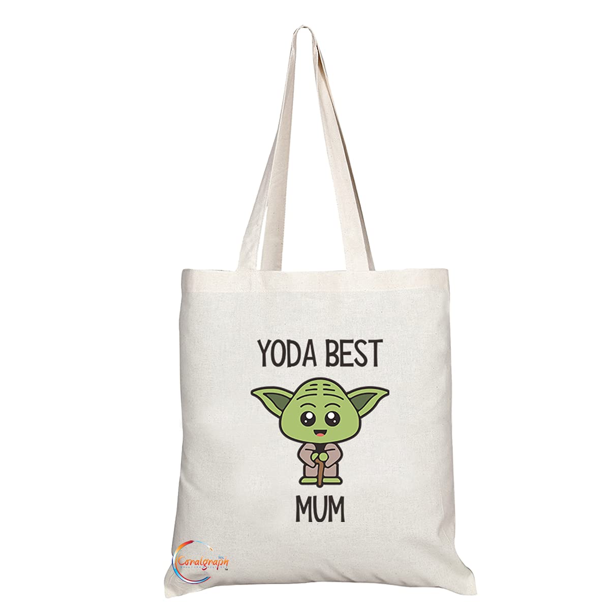 TB1154 Yoda Best Mum Novelty Present Gift Printed Eco-Friendly Stylish Long Handled Tote Shoulder Bag