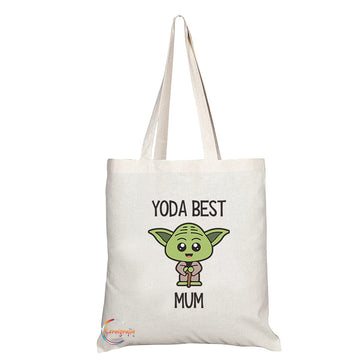 TB1154 Yoda Best Mum Novelty Present Gift Printed Eco-Friendly Stylish Long Handled Tote Shoulder Bag