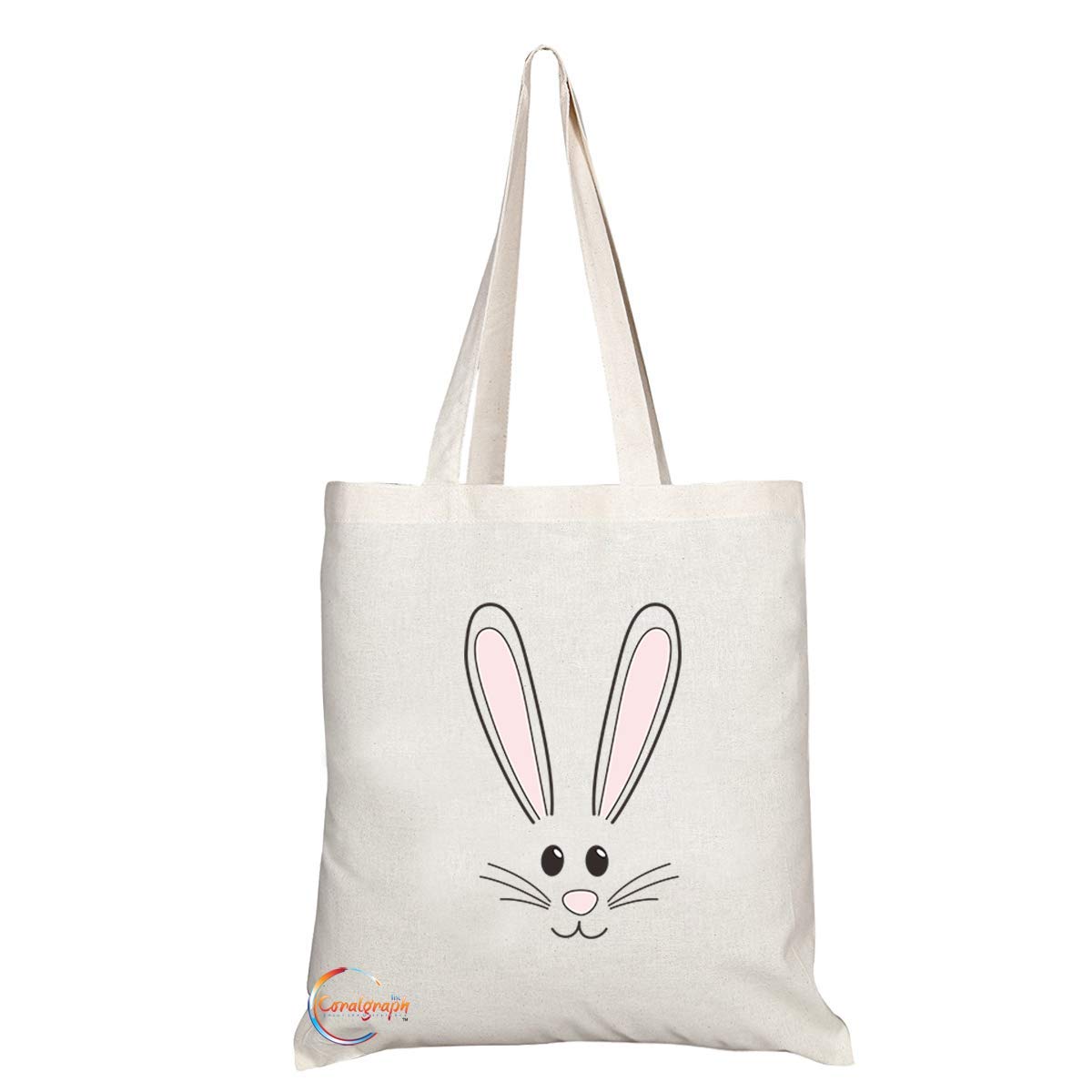 TB696 Bunny Cup Novelty Present Gift Printed Eco-Friendly Stylish Long Handled Tote Shoulder Bag