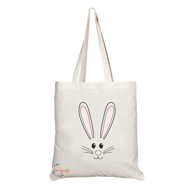 TB696 Bunny Cup Novelty Present Gift Printed Eco-Friendly Stylish Long Handled Tote Shoulder Bag