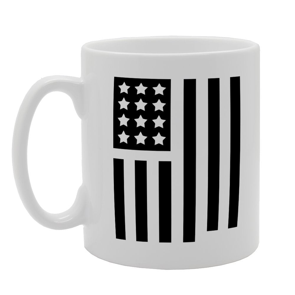 B & W American Flag   Printed Tea Coffee Ceramic  Mg1231 - Funny Printed Coffee Mug - Great Gift Idea