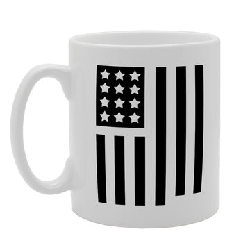 B & W American Flag   Printed Tea Coffee Ceramic  Mg1231 - Funny Printed Coffee Mug - Great Gift Idea