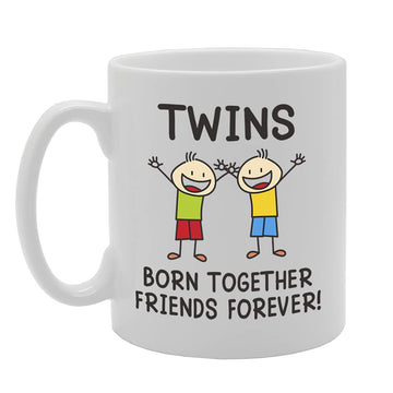 Twins Born Together Friends Forever Tea   Printed Tea Coffee Ceramic  Mg5412 - Funny Printed Coffee Mug - Great Gift Idea