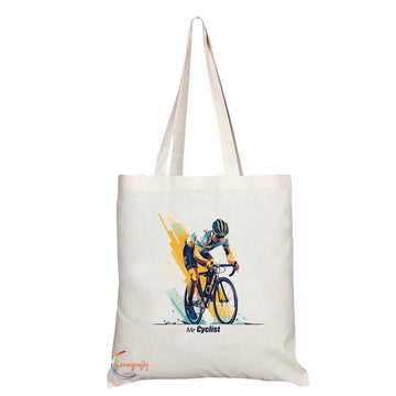 TB1710 Mr Cyclist Tote Bag - Great for Cyclists, Bike Enthusiasts, Sports Fans - Sustainable, Stylish, Long Handled, Durable and Reusable