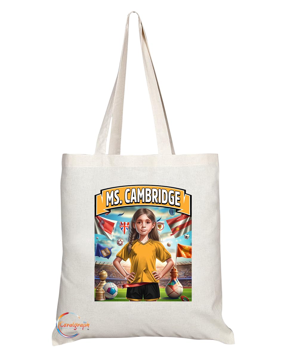 TB1664 Ms Cambridge Footie Fan Lady Girl Tote Bag - Eco-Friendly, Stylish, Long Handled, Perfect Novelty Gift by