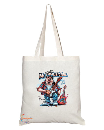 TB1987 Mr Musician Tote Bag - Ideal for Musicians, Music Lovers, and Band Members - Tote Bag with Artistic Design