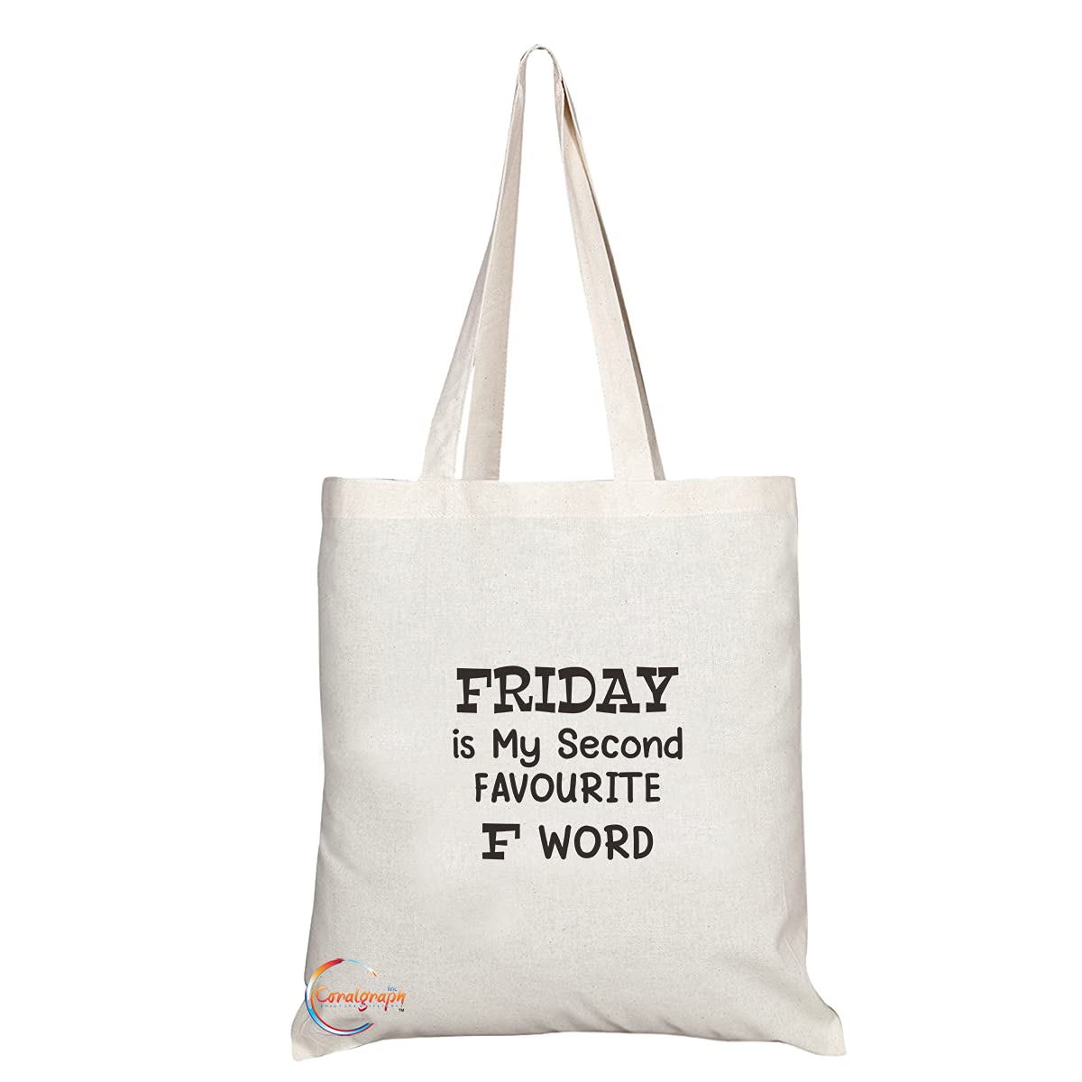 TB1329 Friday is my Second Favourite F Word Tea Novelty Present Gift Printed Eco-Friendly Stylish Long Handled Tote Shoulder Bag