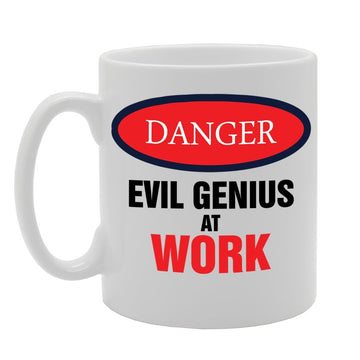 Danger Evil Genius Is At Work   Printed Tea Coffee Ceramic  Mg2389 - Funny Printed Coffee Mug - Great Gift Idea