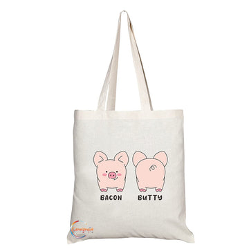 TB1488 Bacon Butty Novelty Present Gift Printed Eco-Friendly Stylish Long Handled Tote Shoulder Bag