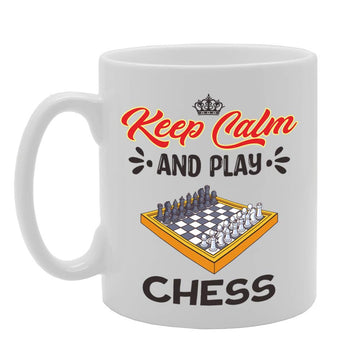Keep Calm And Play Chess   Printed Tea Coffee Ceramic  Mg5073 - Funny Printed Coffee Mug - Great Gift Idea