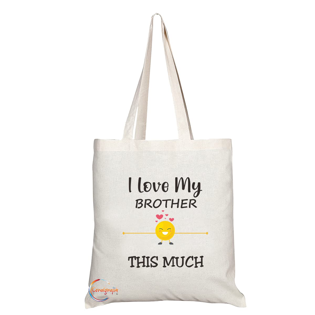 TB1181 Love My Brother This Much Novelty Present Gift Printed Eco-Friendly Stylish Long Handled Tote Shoulder Bag