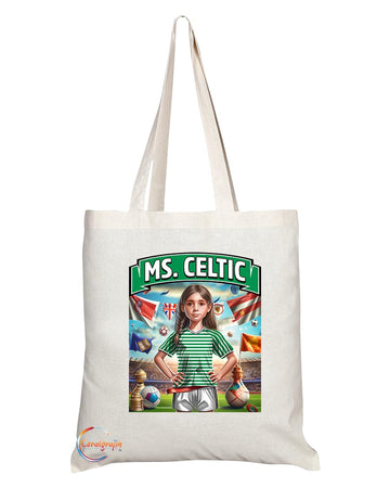 TB1694 Mrs Celtic Footie Fan Lady Girl Tote Bag - Eco-Friendly, Stylish, Long Handled, Perfect Novelty Gift by