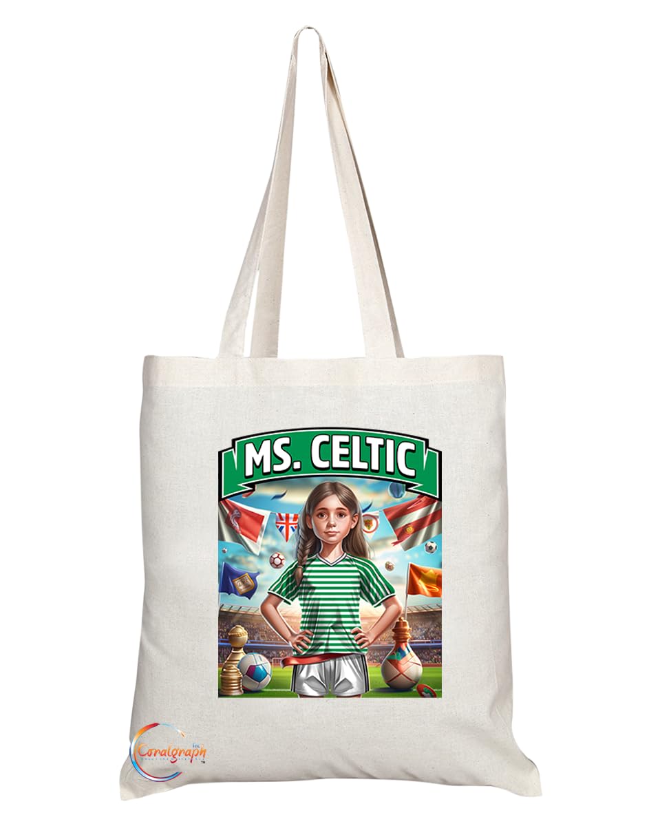 TB1694 Mrs Celtic Footie Fan Lady Girl Tote Bag - Eco-Friendly, Stylish, Long Handled, Perfect Novelty Gift by