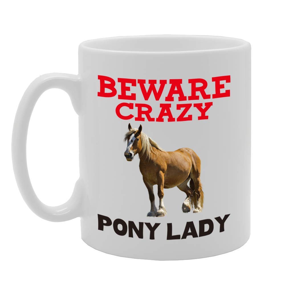 Beware Crazy Horse Lady   Printed Tea Coffee Ceramic  Mg4435 - Funny Printed Coffee Mug - Great Gift Idea