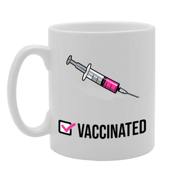 Vaccinated Tick Box   Printed Tea Coffee Ceramic  Mg4737 - Funny Printed Coffee Mug - Great Gift Idea