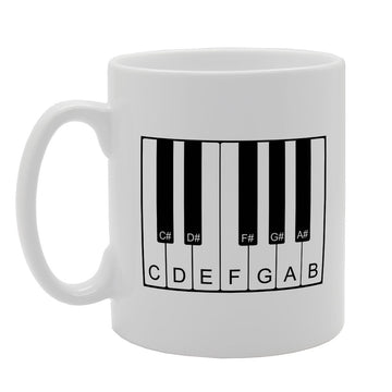 Cdefgab Piano Keyboard   Printed Tea Coffee Ceramic  Mg3189 - Funny Printed Coffee Mug - Great Gift Idea