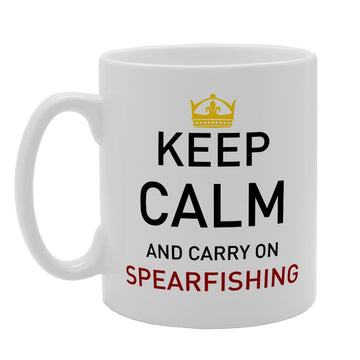 Keep Calm And Carry On Spearfishing   Printed Tea Coffee Ceramic  Mg1925 - Funny Printed Coffee Mug - Great Gift Idea