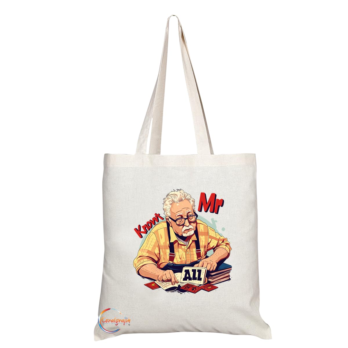 TB1735 Mr Know Everything Tote Bag - Great for Know-It-Alls, Trivia Lovers, Knowledge Seekers - Sustainable, Stylish, Long Handled, Durable and Reusable
