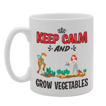 Keep Calm And Grow Vegetables   Printed Tea Coffee Ceramic  Mg5092 - Funny Printed Coffee Mug - Great Gift Idea