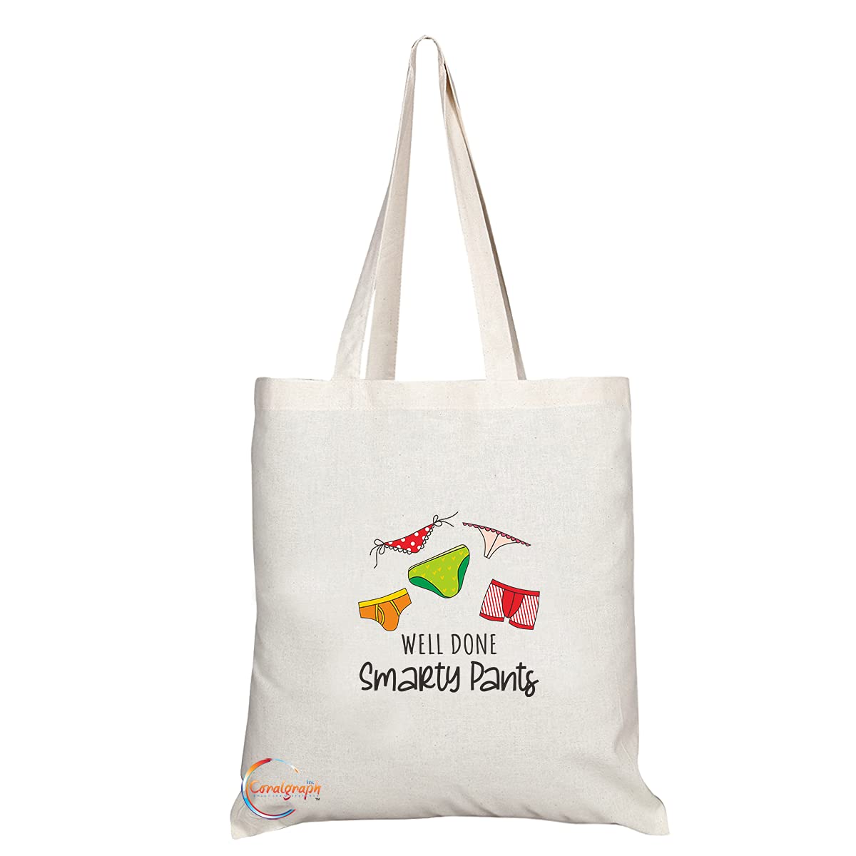 TB1364 Well Done Smarty Pants Tea Novelty Present Gift Printed Eco-Friendly Stylish Long Handled Tote Shoulder Bag
