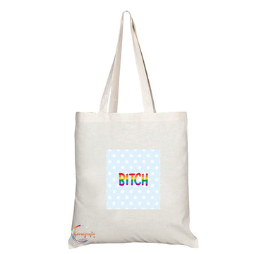 TB1353 B**ch Tea Novelty Present Gift Printed Eco-Friendly Stylish Long Handled Tote Shoulder Bag