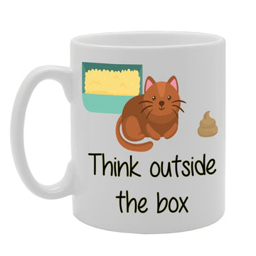 Think Outside The Box   Printed Tea Coffee Ceramic  Mg590 - Funny Printed Coffee Mug - Great Gift Idea