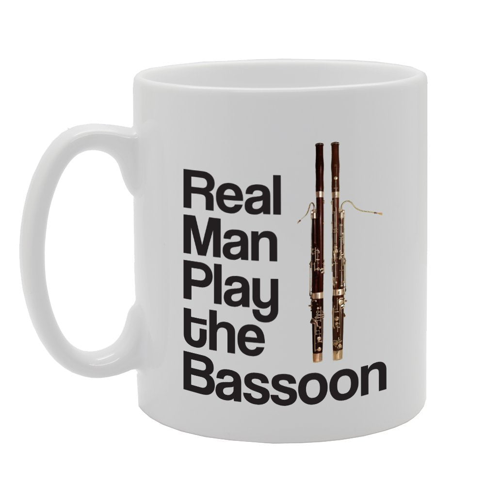 Real Man Play The Bassoon   Printed Tea Coffee Ceramic  Mg3490 - Funny Printed Coffee Mug - Great Gift Idea
