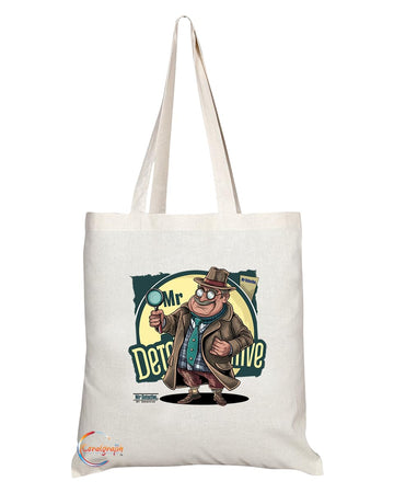 TB1877 Mr Detective Tote Bag - Great Gift for Detectives, Investigators, Crime Enthusiasts - Durable, Stylish, Eco-Friendly, Reusable, Spacious, and Lightweight