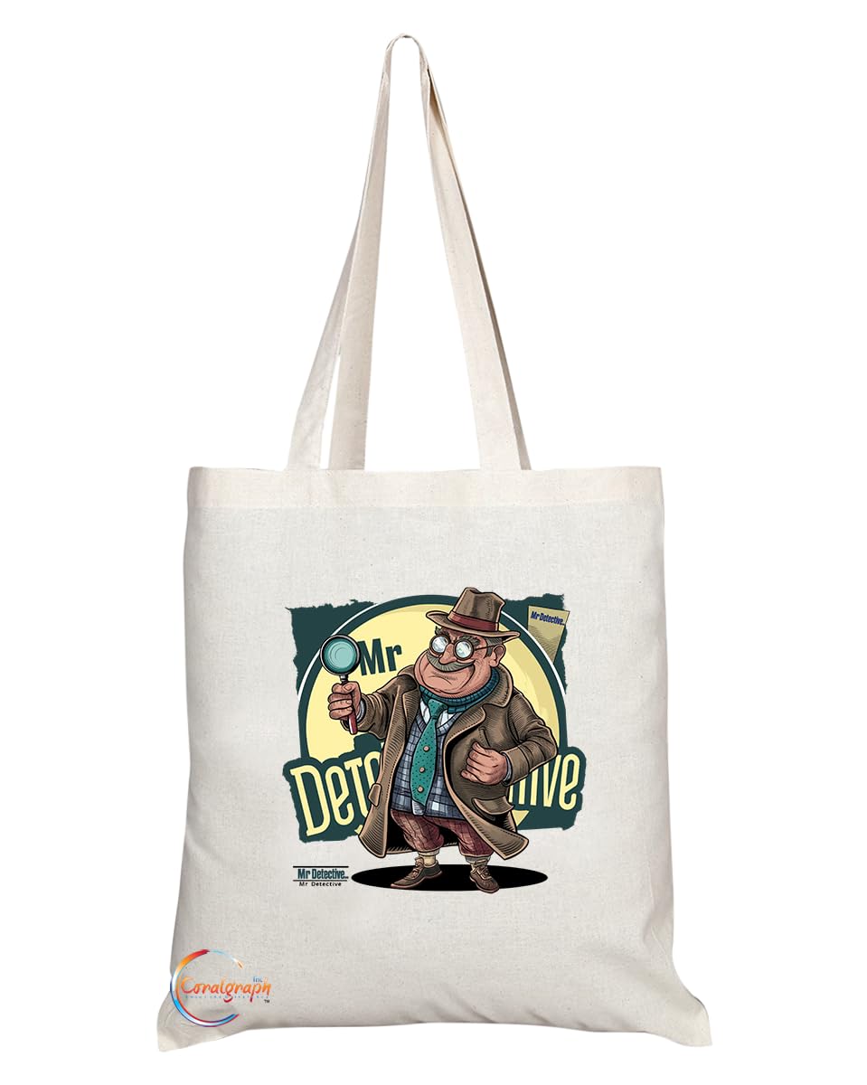 TB1877 Mr Detective Tote Bag - Great Gift for Detectives, Investigators, Crime Enthusiasts - Durable, Stylish, Eco-Friendly, Reusable, Spacious, and Lightweight