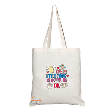 TB1325 Every Little Thing is Gonna be OK Tea Novelty Present Gift Printed Eco-Friendly Stylish Long Handled Tote Shoulder Bag