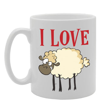 I Love Sheep Tea   Printed Tea Coffee Ceramic  Mg5308 - Funny Printed Coffee Mug - Great Gift Idea