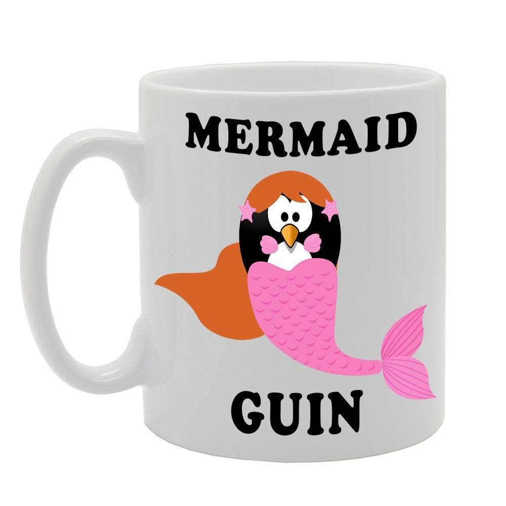 Mermaid Guin   Printed Tea Coffee Ceramic  Mg164 - Funny Printed Coffee Mug - Great Gift Idea