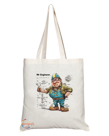 TB1841 Mr Engineer Tote Bag - Great Gift for Engineers, STEM Professionals, Tech Enthusiasts - Durable, Stylish, Eco-Friendly, Reusable, Spacious, and Lightweight