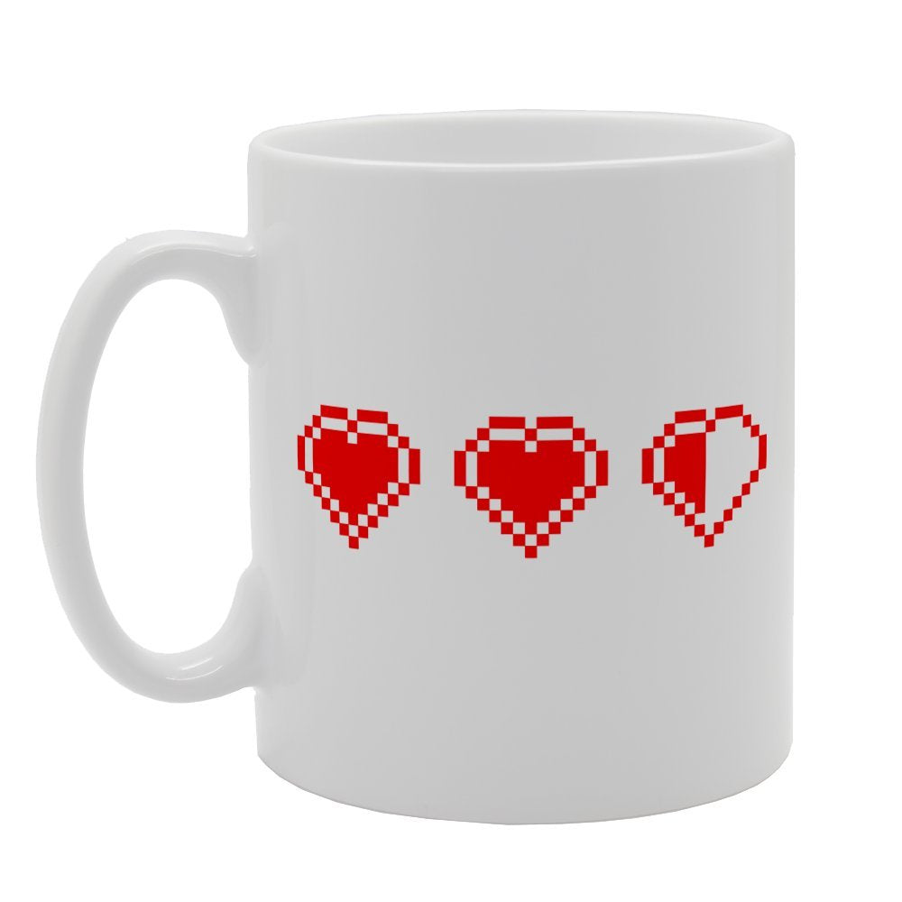 3 Pixel Red Hearts   Printed Tea Coffee Ceramic  Mg3127 - Funny Printed Coffee Mug - Great Gift Idea