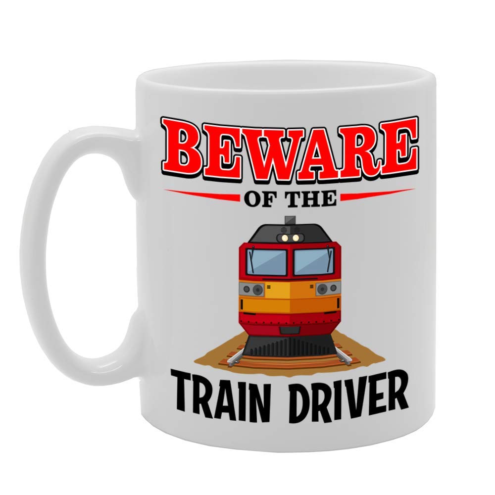 Beware Of The Train Driver   Printed Tea Coffee Ceramic  Mg4813 - Funny Printed Coffee Mug - Great Gift Idea