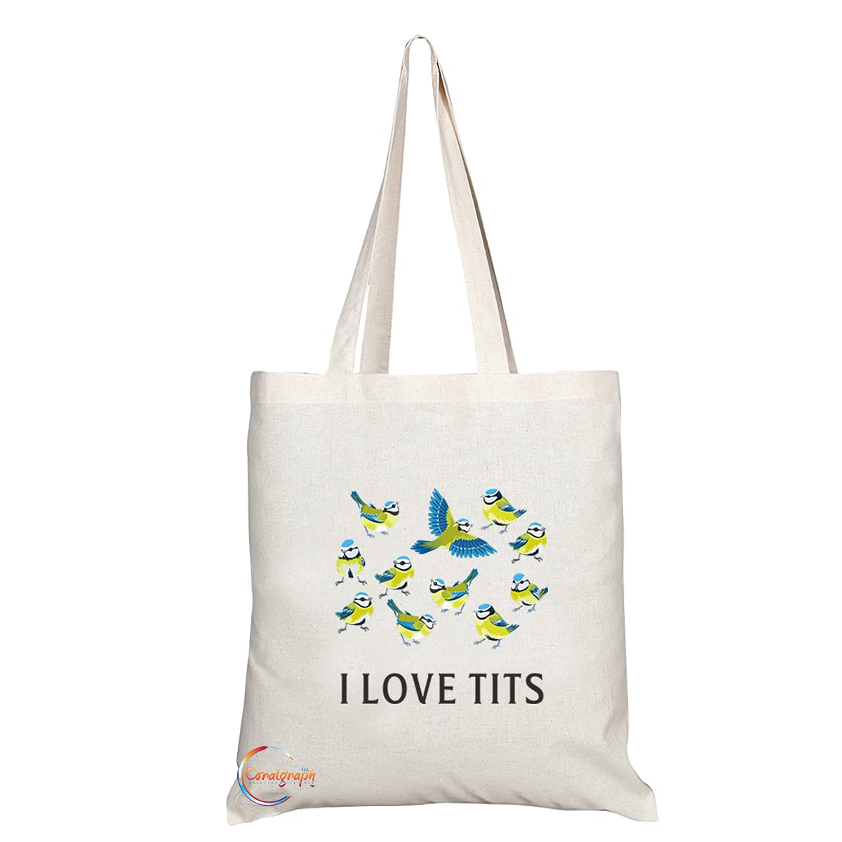 TB1212 I Love Tits Novelty Present Gift Printed Eco-Friendly Stylish Long Handled Tote Shoulder Bag