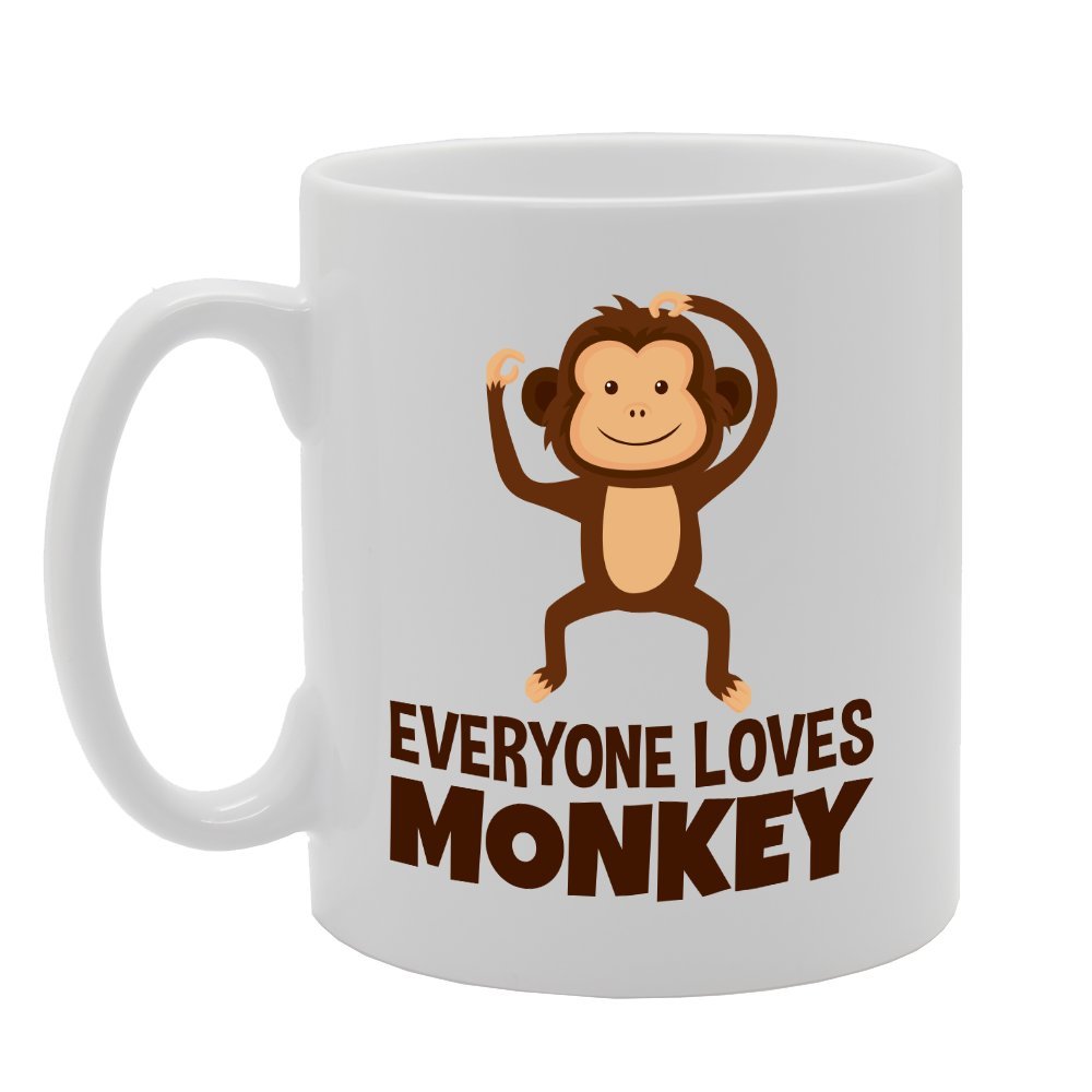 Everyone Loves Monkey   Printed Tea Coffee Ceramic  Mg3979 - Funny Printed Coffee Mug - Great Gift Idea