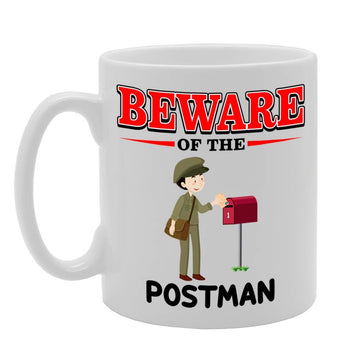 Beware Of The Postman   Printed Tea Coffee Ceramic  Mg4867 - Funny Printed Coffee Mug - Great Gift Idea