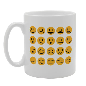 20 Smileys Emoji Facial Expression Printed   Tea Coffee  Mg1623 - Funny Printed Coffee Mug - Great Gift Idea