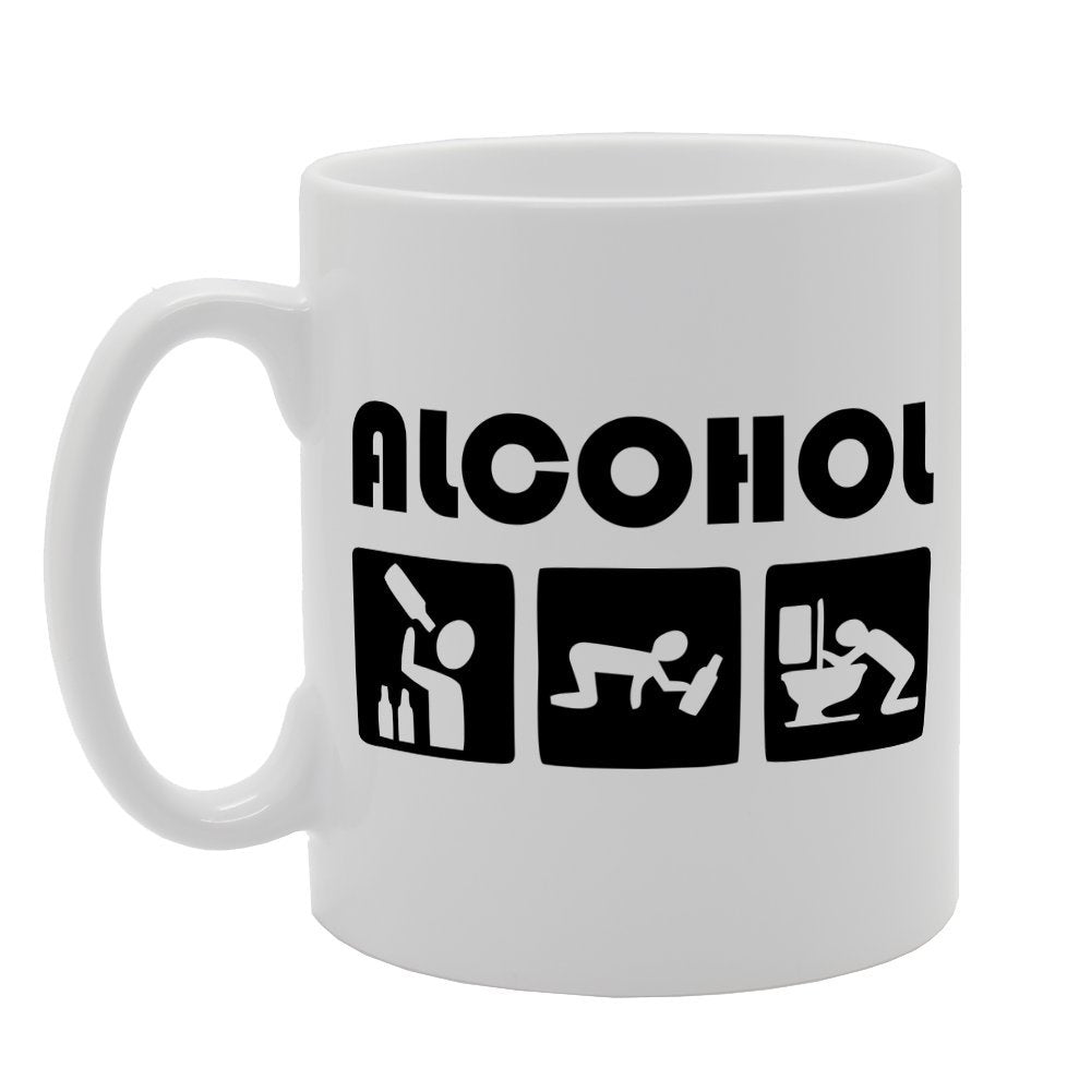Alcohol Funny Illustration   Printed Tea Coffee Ceramic  Mg2500 - Funny Printed Coffee Mug - Great Gift Idea