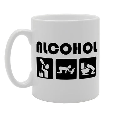 Alcohol Funny Illustration   Printed Tea Coffee Ceramic  Mg2500 - Funny Printed Coffee Mug - Great Gift Idea