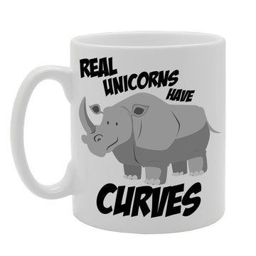 Real Unicorns Have Curves   Printed Tea Coffee Ceramic  Mg275 - Funny Printed Coffee Mug - Great Gift Idea