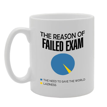 The Reason Of Failed Exam   Printed Tea Coffee Ceramic  Mg2785 - Funny Printed Coffee Mug - Great Gift Idea