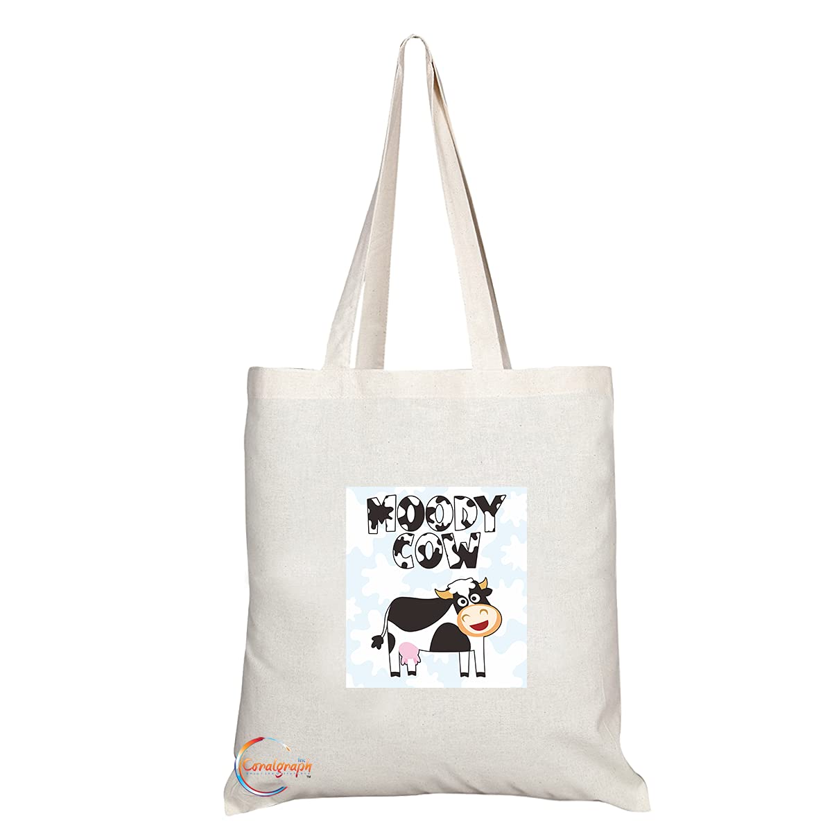 TB1423 Moody Cow Novelty Present Gift Printed Eco-Friendly Stylish Long Handled Tote Shoulder Bag