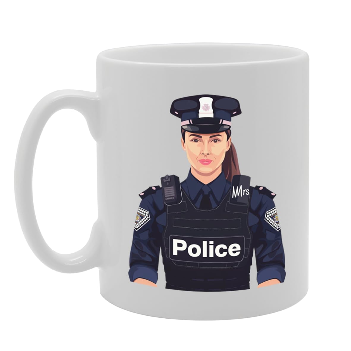 Mrs Police  - Ideal For Policewomen And Law Enforcement Officers, 11Oz Ceramic Coffee  For Female Officers And Justice Advocates Mg5934 - Funny Printed Coffee Mug - Great Gift Idea