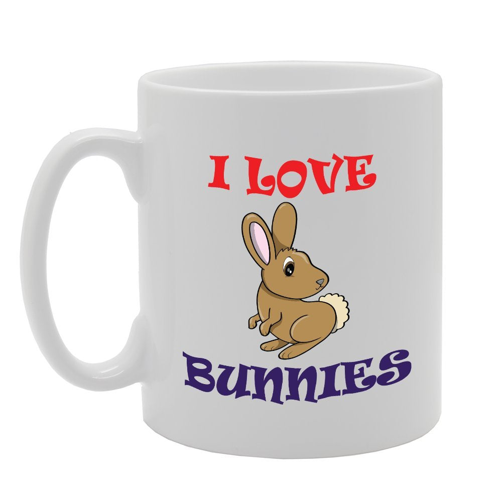 I Love Bunnies   Printed Tea Coffee Ceramic  Mg2963 - Funny Printed Coffee Mug - Great Gift Idea